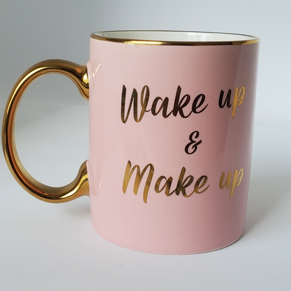 Mary Kay Wake Up & Make Up Mug 350 ml 12 oz Pink and Gold - Picture 4 of 9